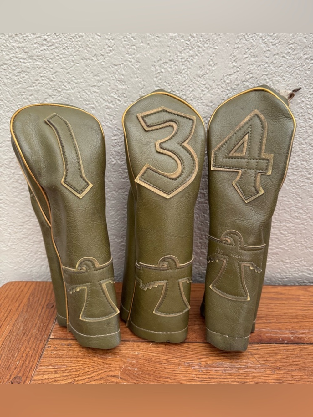 Vintage Unbranded Vinyl Golf Club Head Covers Lot Of 3 Good Condition